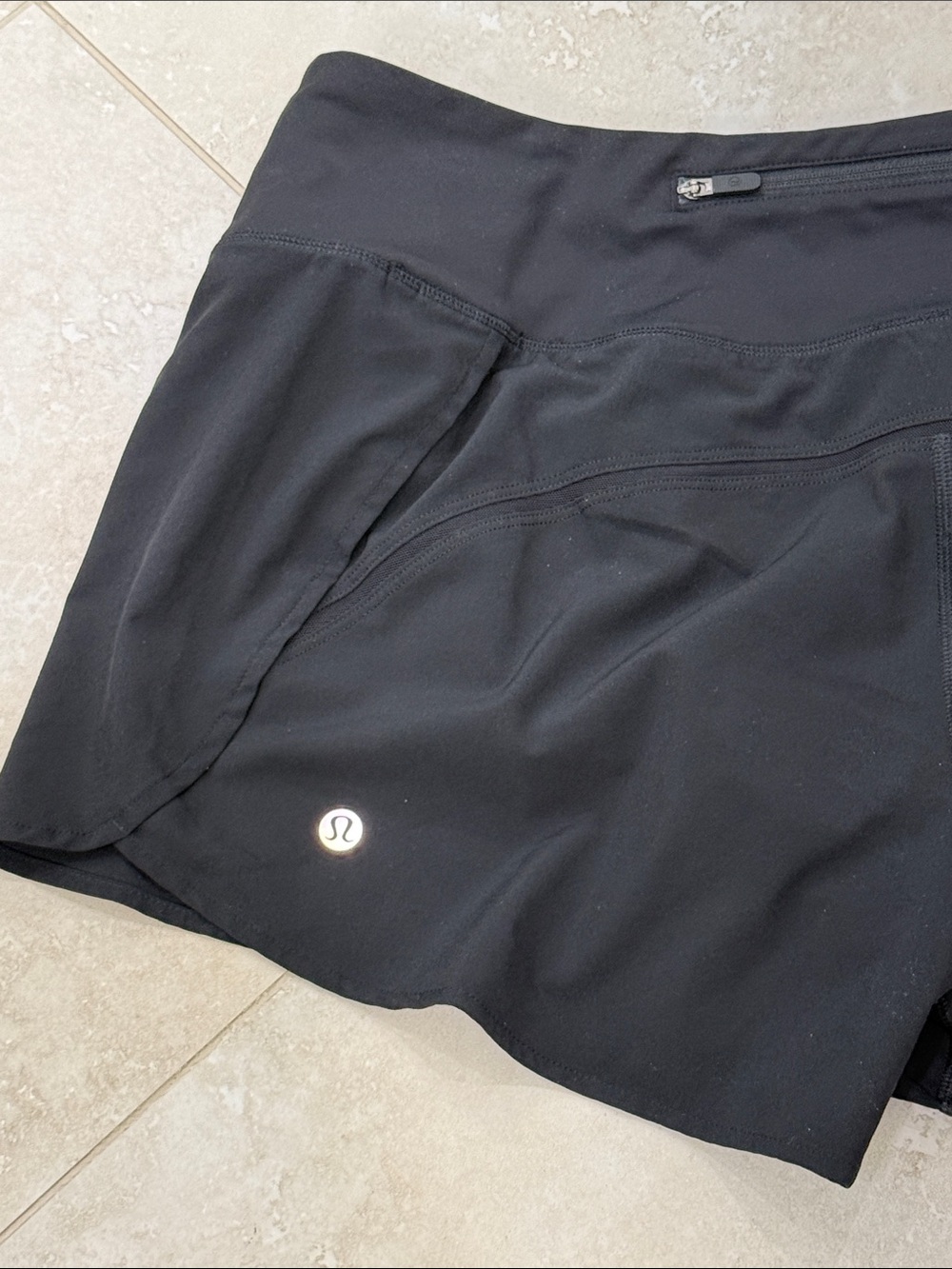 lululemon athletica Black Active Shorts with Zip Pocket